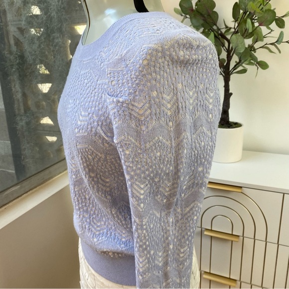 Joie Blue Pointelle Sweater, Size S - Picture 6 of 10